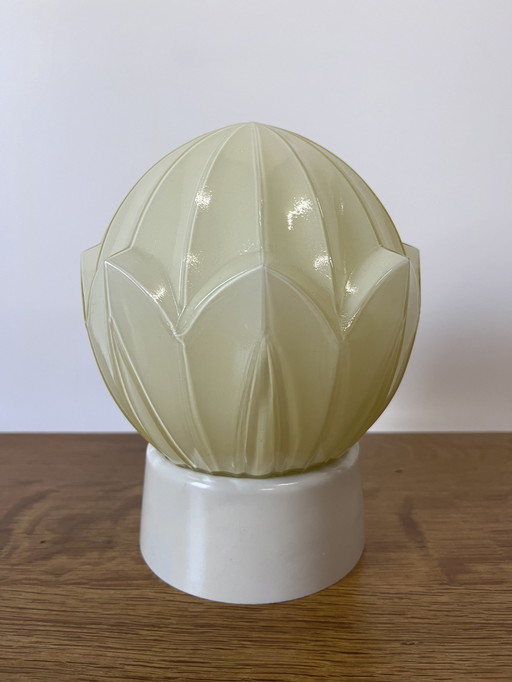 Vintage Cream Art Deco Ceiling Lamp Thirties Tulip
