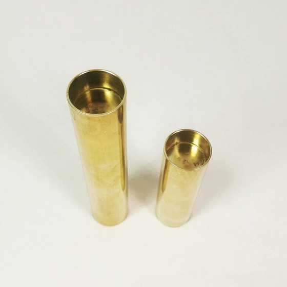 Image 1 of Pair of vintage brass candlesticks, Denmark 1960