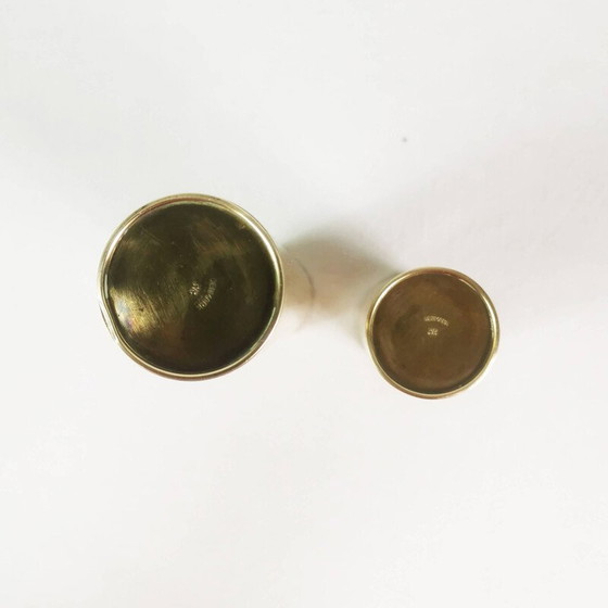 Image 1 of Pair of vintage brass candlesticks, Denmark 1960