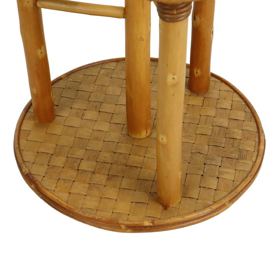 Image 1 of Plant Table Plant Stand Bamboo and Rattan