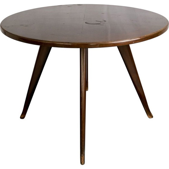 Image 1 of Round vintage side table in mahogany by Osvaldo Borsani, Italy 1950