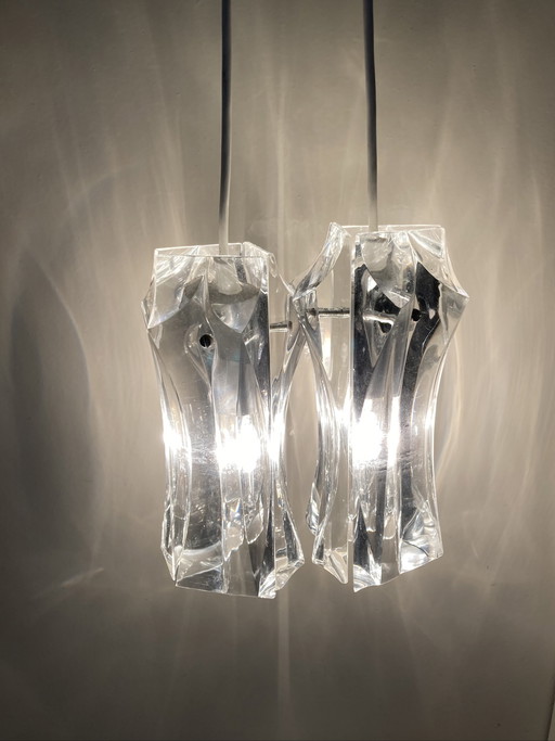 2x Glass pendant light