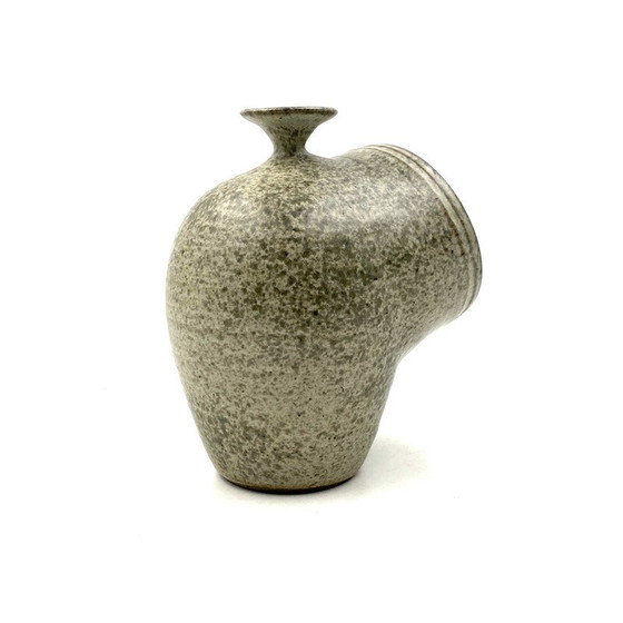 Image 1 of Vintage organic green ceramic vase, France 1960s