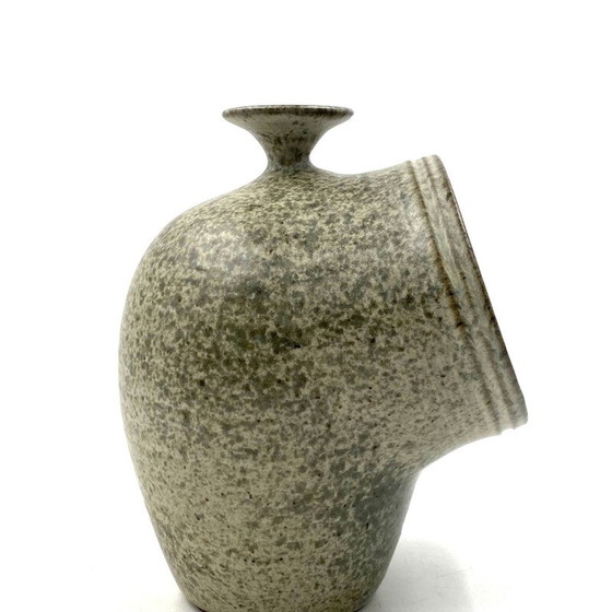 Image 1 of Vintage organic green ceramic vase, France 1960s
