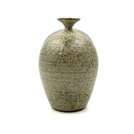 Image 1 of Vintage organic green ceramic vase, France 1960s