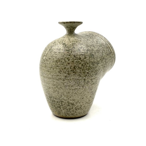 Image 1 of Vintage organic green ceramic vase, France 1960s