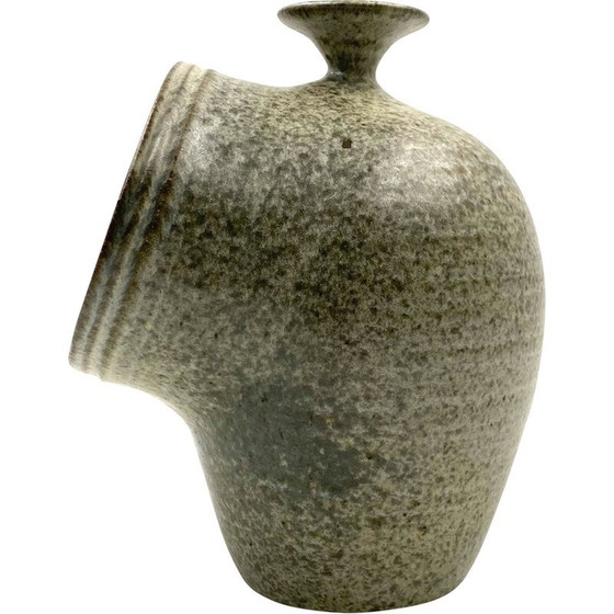 Image 1 of Vintage organic green ceramic vase, France 1960s