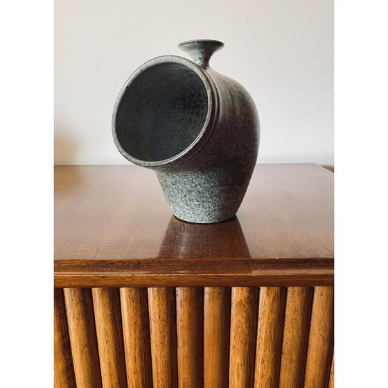 Image 1 of Vintage organic green ceramic vase, France 1960s