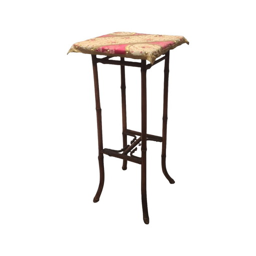 Old French Bamboo Flower Table, Late 19th Century