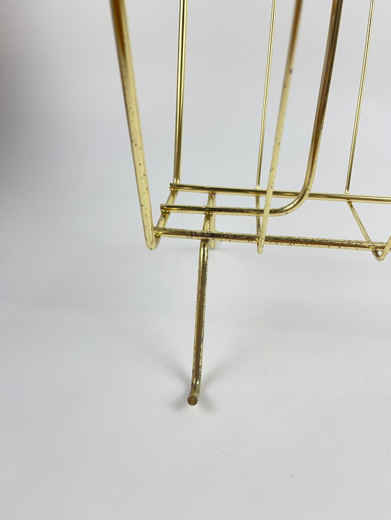 Image 1 of Brass magazine rack Mid - Century 1950 1960