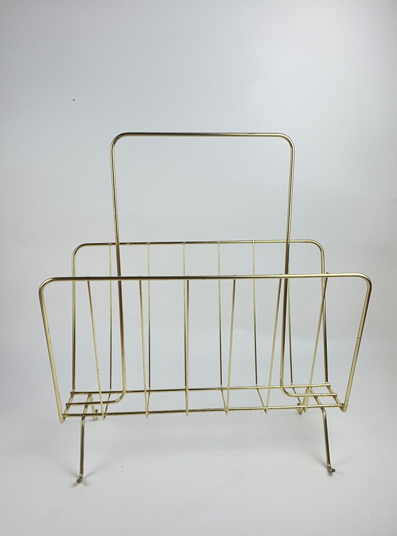 Image 1 of Brass magazine rack Mid - Century 1950 1960