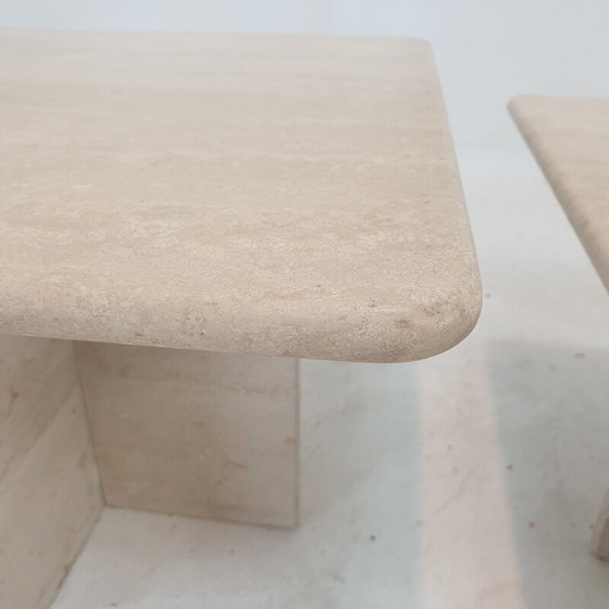 Image 1 of Italian vintage travertine nesting tables, 1980s