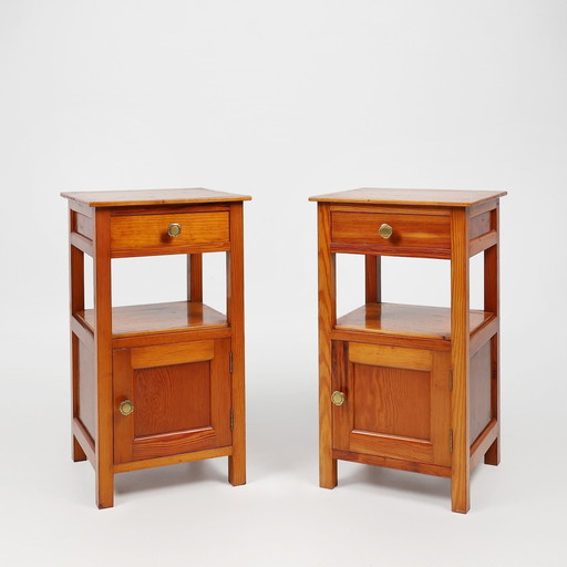 Art Deco Nightstands In Wood, France, 1940S, Set Of 2