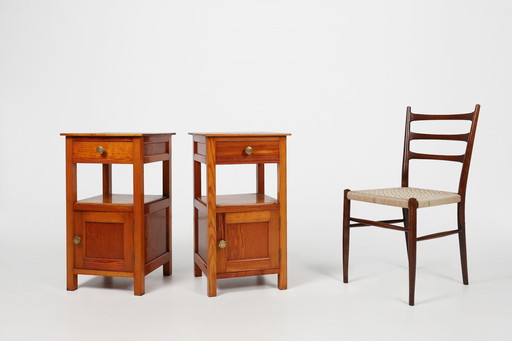 Art Deco Nightstands In Wood, France, 1940S, Set Of 2