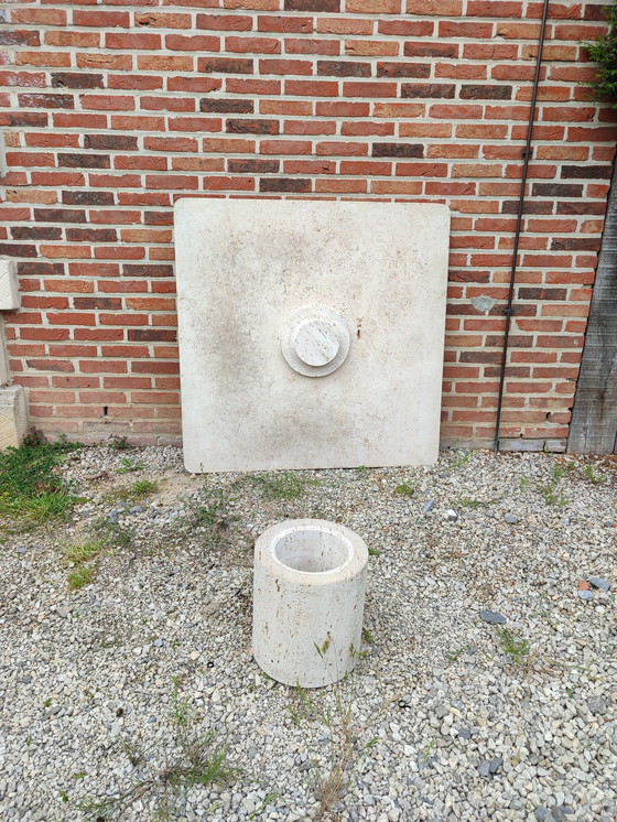 Image 1 of Square travertine coffee table