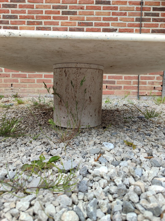 Image 1 of Square travertine coffee table