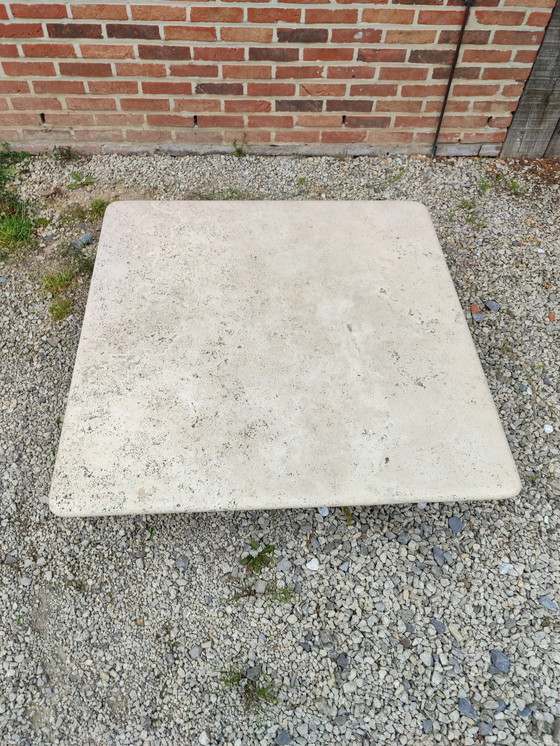 Image 1 of Square travertine coffee table