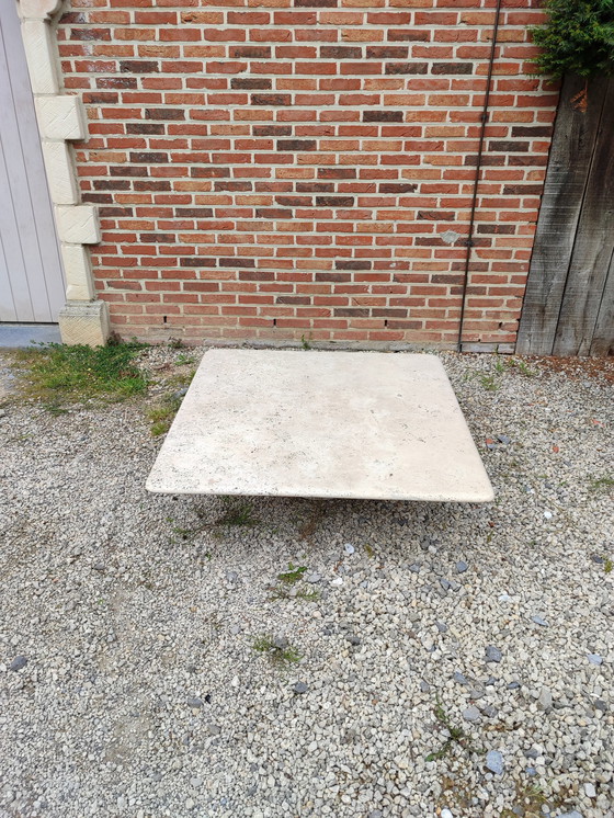 Image 1 of Square travertine coffee table