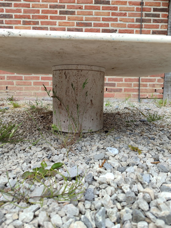 Image 1 of Square travertine coffee table