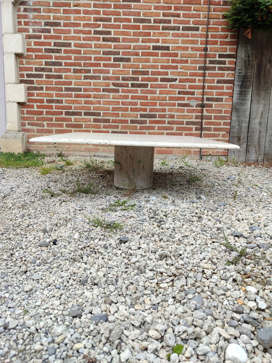 Image 1 of Square travertine coffee table