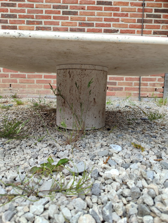 Image 1 of Square travertine coffee table