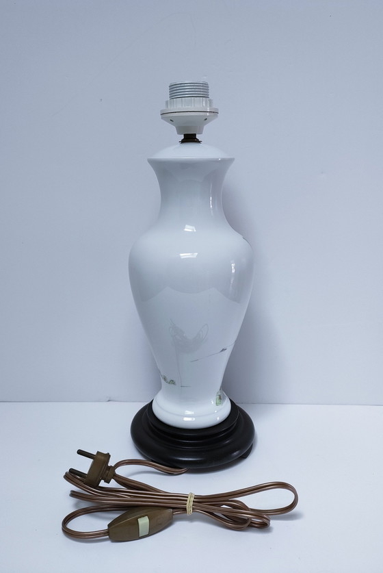 Image 1 of Lampada decorativa vintage in porcellana a forma di peonia