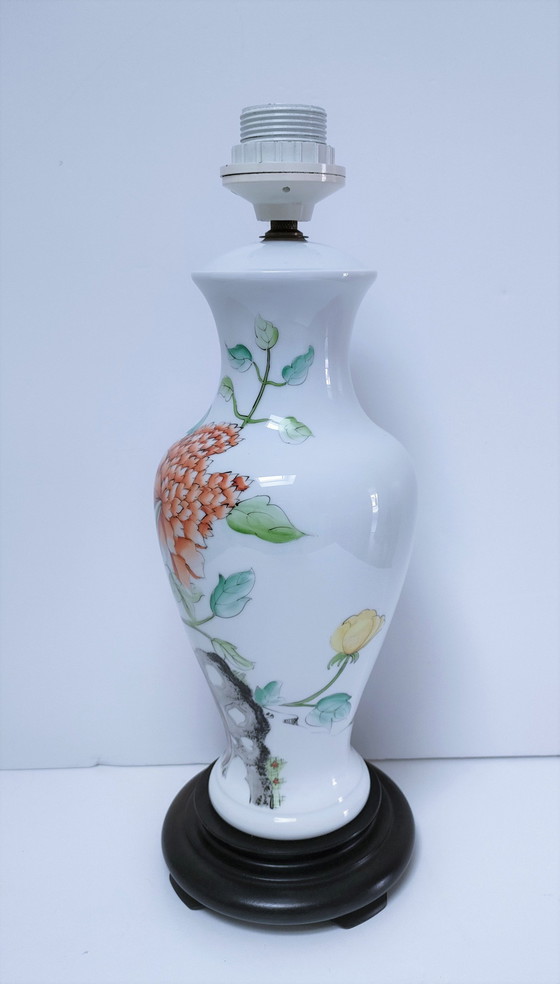 Image 1 of Lampada decorativa vintage in porcellana a forma di peonia