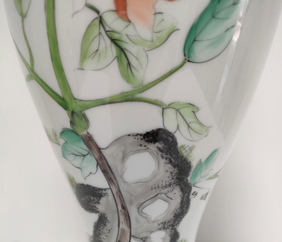 Image 1 of Lampada decorativa vintage in porcellana a forma di peonia