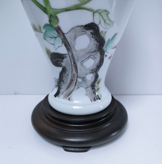 Image 1 of Lampada decorativa vintage in porcellana a forma di peonia