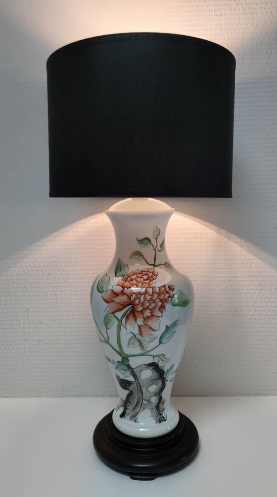 Image 1 of Lampada decorativa vintage in porcellana a forma di peonia