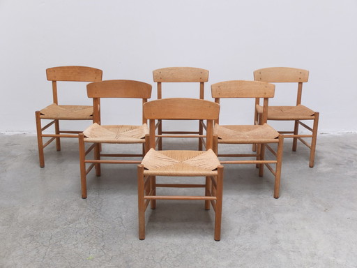 Early Set Of 6 'J39' Dining Chairs By Børge Mogensen For Fdb Møbler, 1947