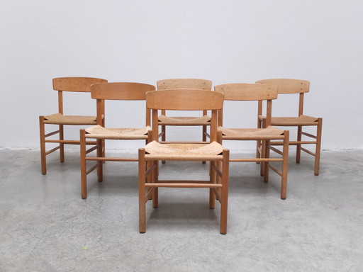 Early Set Of 6 'J39' Dining Chairs By Børge Mogensen For Fdb Møbler, 1947