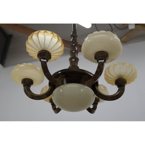 Image 1 of Vintage chandelier in lacquered wood, 1920