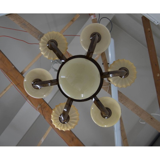 Image 1 of Vintage chandelier in lacquered wood, 1920