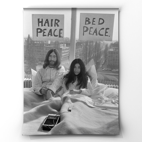 Image 1 of Fine Art Print Of John Lennon And Yoko Ono's Bed- In For Peace, 1969