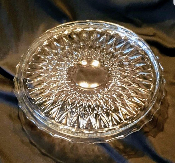 Image 1 of Vintage crystal glass cake plate