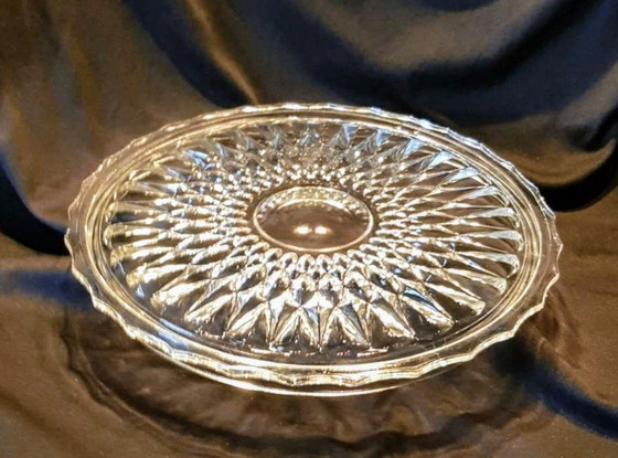 Image 1 of Vintage crystal glass cake plate