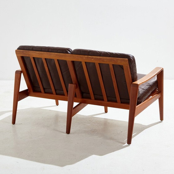 Image 1 of Danish vintage leather sofa by Arne Wahl Iversen for Komfort, 1950