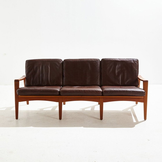 Image 1 of Danish vintage leather sofa by Arne Wahl Iversen for Komfort, 1950