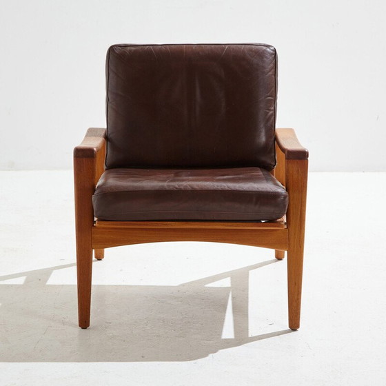 Image 1 of Danish vintage leather sofa by Arne Wahl Iversen for Komfort, 1950