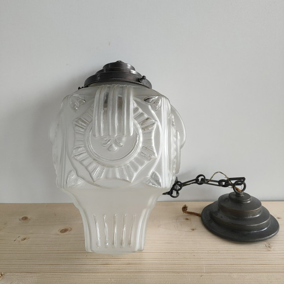 Image 1 of Belgian Scailmont Art Deco Glass Lamp ( +/-1930)