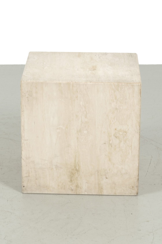 Image 1 of Vintage travertine side table
