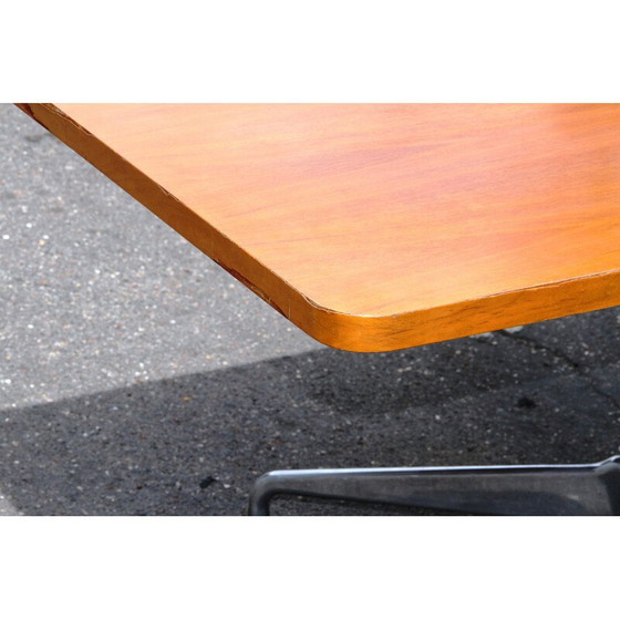 Image 1 of Vintage desk in varnished solid wood and chrome aluminum by Charles and Ray Eames
