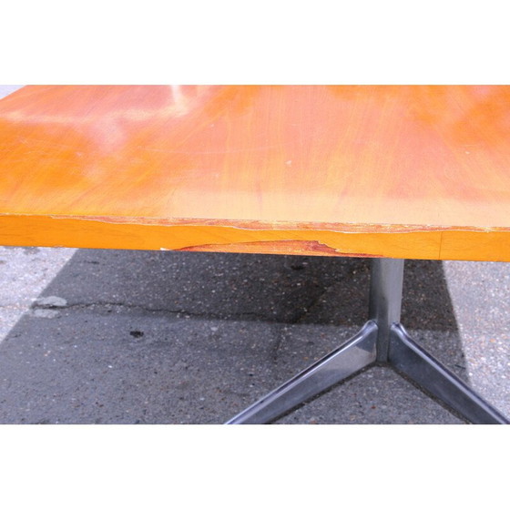 Image 1 of Vintage desk in varnished solid wood and chrome aluminum by Charles and Ray Eames