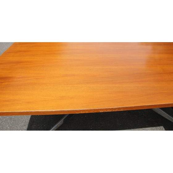 Image 1 of Vintage desk in varnished solid wood and chrome aluminum by Charles and Ray Eames