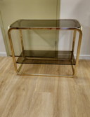 Vintage Sidetable Vitrine Room Divider Open Cupboard Brass