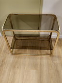 Vintage Sidetable Vitrine Room Divider Open Cupboard Brass