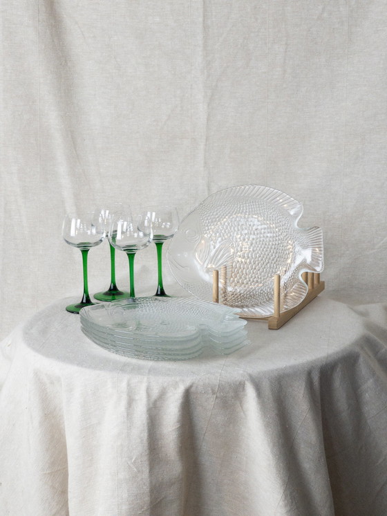 Image 1 of 6x vintage fish plate