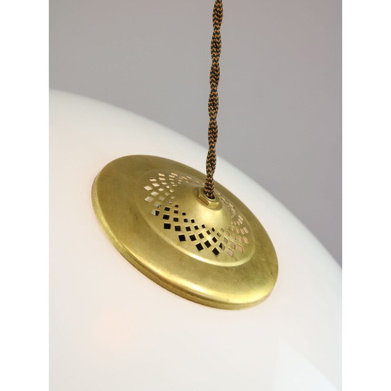 Image 1 of Vintage glass and brass pendant lamp, Italy