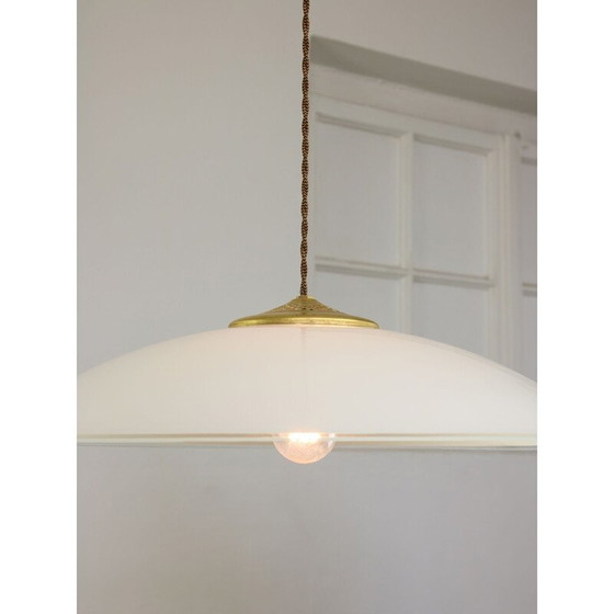 Image 1 of Vintage glass and brass pendant lamp, Italy